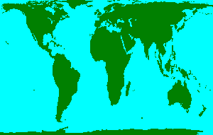 Die Länder der Erde in flächentreuer Projektion